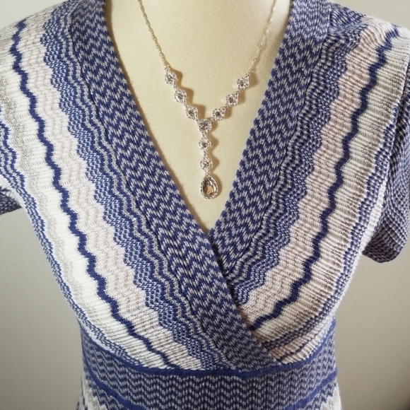 Madison Studio Dress in Blue Geometric Design - Picture 4 of 6